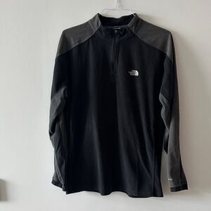 The North Face Black with Charcoal Contrast Half-Zip Fleece